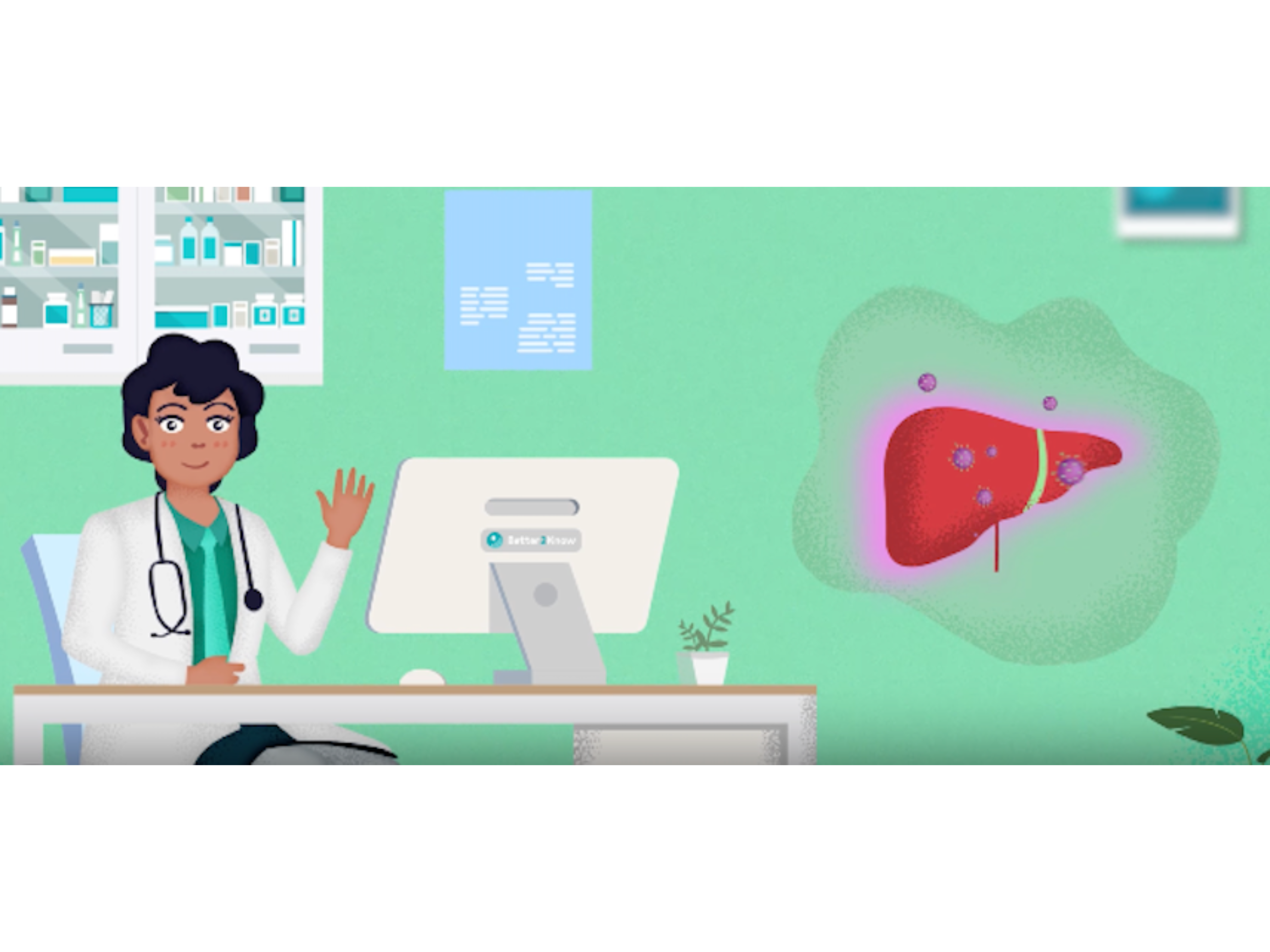 animated doctor at desk