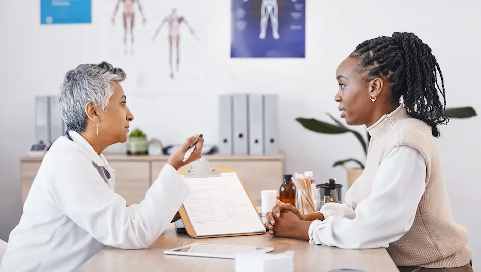 Female doctor and patient results
