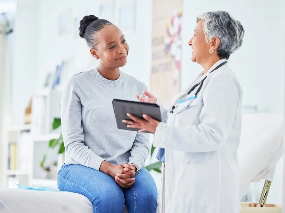 Female doctor and female patient results